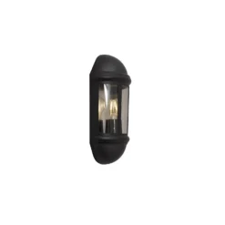 Ansell LED Vägglampa Latina Halv Lykta Svart - Passande för E27 upp till 42W | IP65