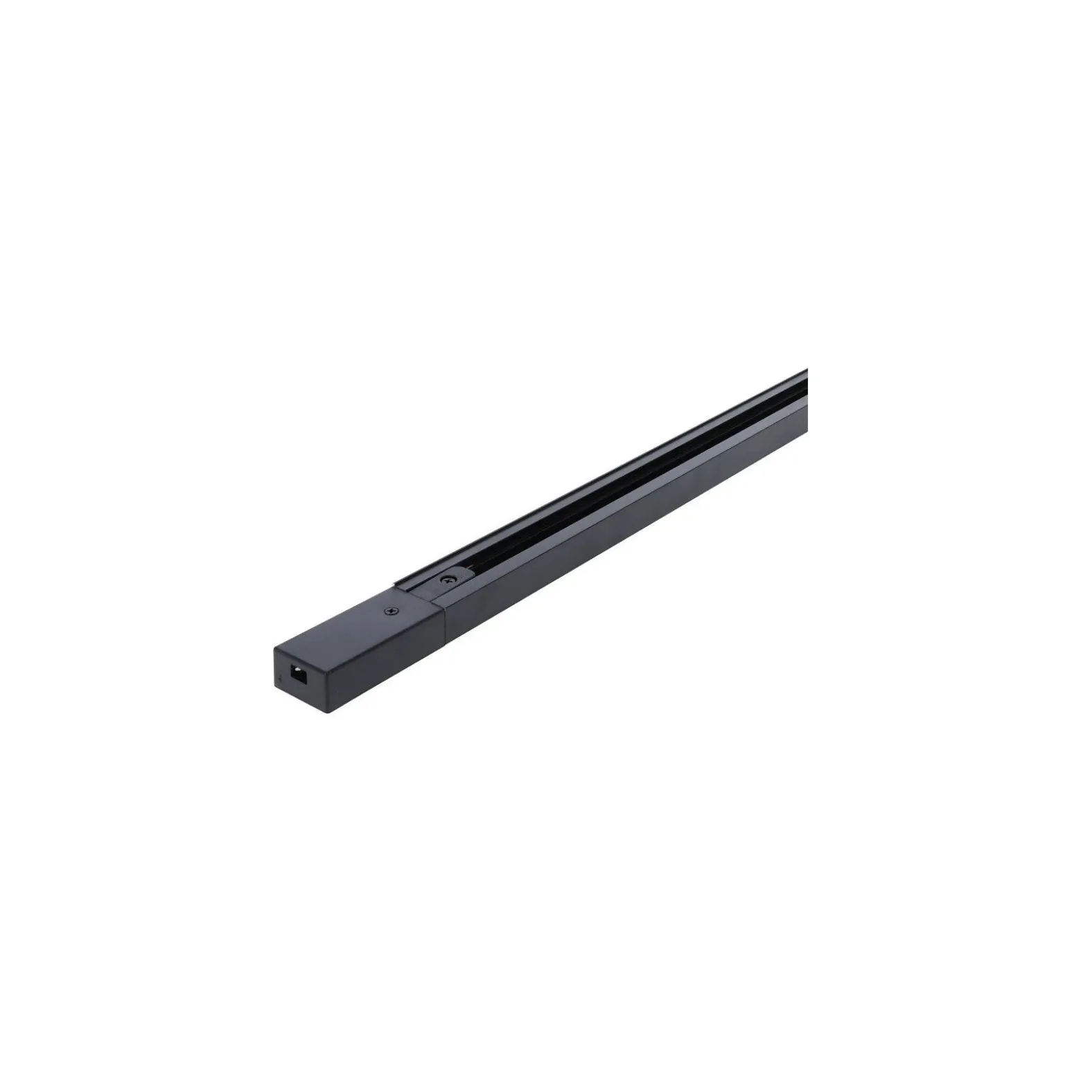 Bright Choice Komplett set 1-Fas Rail 1 Meter Svart | incl. 2x Spot + GU10 2700K 3W Dimbar + Ändkåpa, Strömkontakt
