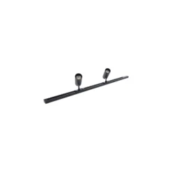 Bright Choice Komplett set 1-Fas Rail L 2 x 2 Meter Svart | incl. 8x Spot + GU10 2700K 3W Dimbar + Ändkåpa, Strömkontakt och L -Anslutningsstycke