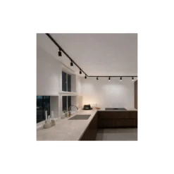 Bright Choice Komplett set 1-Fas Rail L 1x 1,5 Meter Svart | incl. 6x Spot + GU10 2700K 3W Dimbar + Ändkåpa, Strömkontakt och L -Anslutningsstycke