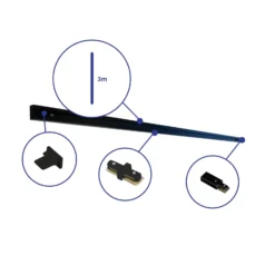 Bright Choice Rail Set 1-Fas 3 Meter Svart | incl. Ändkåpa, Strömkontakt och L-Anslutningsstycke