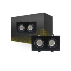 Bright Choice Spot Duo Svart | Utskärning 155x75mm - IP22 - GU10 Fitting