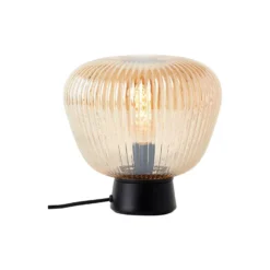 Brilliant Bordslampa Kaizen Glas Metall Svart Beige | 250mm - Passande för 1x E27