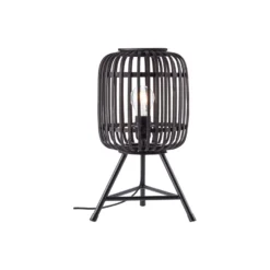 Brilliant Bordslampa Trärow Metall Bambu Svart Trä | Passande för 1x E27