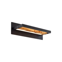 Brilliant Chaumont Vägglampa Aluminium Metall Trä Svart 8W 930lm - 830 Varm Vit