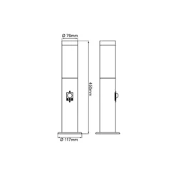 Brilliant Dody Pollare Golvlampa Metall Plast Svart | 120mm - IP44 - Utomhus - Passande för 1x E27