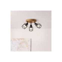 Brilliant Gwen Taklampa Metall Trä Svart | 350mm - Passande för 3x E14