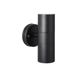 Brilliant Jandy Vägglampa Up/Down Glas Metall Svart | IP44 - Utomhus - Passande för 2x GU10