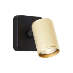 Brilliant Marty Vägglampa Aluminium Sandig Svart Guld 5W 350lm - 830 Varm Vit | Inkl. 1x GU10