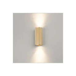 Brilliant Marty Vägglampa Up/Down Aluminium Guld 10W 700lm - 830 Varm Vit | 65mm - Inkl. 2x GU10