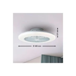 Brilliant Salerno Takfläkt Plast Metall Vit 36W 4700lm - 830-865 CCT+RGB | 485mm - Fjärrkontroll Dimbar