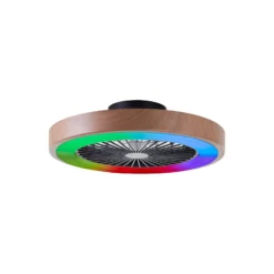 Brilliant Slimline Takfläkt Plast Metall Beige Svart 36W 4700lm - 830-865 CCT+RGB | 490mm - Fjärrkontroll Dimbar