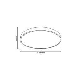 Brilliant Slimline Taklampa Metall Plast Vit Svart 58W 6800lm - 830-865 CCT | 490mm - Fjärrkontroll Dimbar