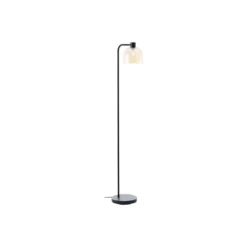 Brilliant Stolpebelysning Casto Glas Metall Svart Beige | Passande för 1x E27