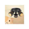 Brilliant Tyas Taklampa Aluminium Metall Svart Guld | 370mm - Passande för 3x E14