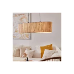 Brilliant Wimea Pendellampa Metall Svart Beige | Passande för 2x E27