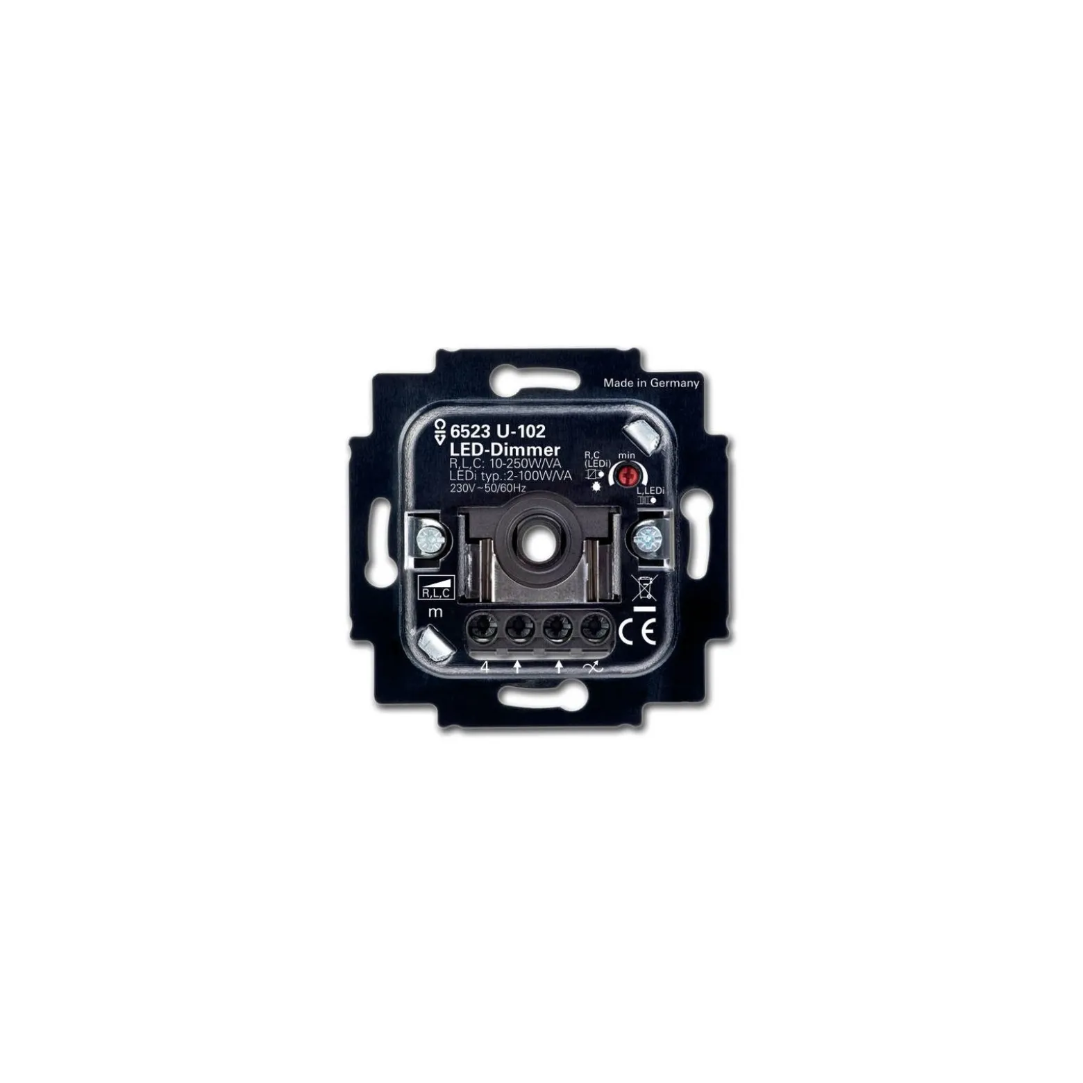 Busch-Jaeger 6523U-102 Rotary LED Dimmer 6512-0-0334 2W -100W 50/60Hz