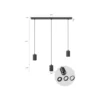 Calex Retro Pendellampa Cordset Rektangulär Metall Svart |incl. kabel 2 Meter - Passande för 3xE27