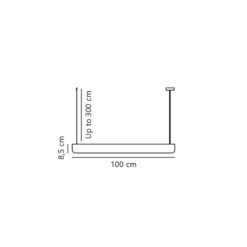 DFTP by Nordlux Beau 100 Pendellampa Metall Svart 15W 1500lm - 827 Extra Varm Vit | Dimbar