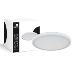D'Lite Taklampa Luma Vit 18W 1700lm - 827 Extra Varm Vit | IP44 - 29cm