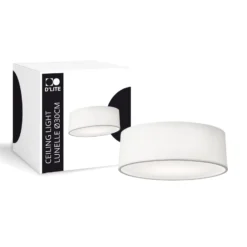 D'Lite Taklampa Lunelle 30cm Textil Vit | Passande för 2x E27