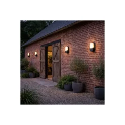 D'Lite Vägglampa Atos ABS Svart | IP54 - Passande för 1x E27