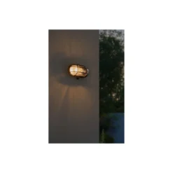 D'Lite Vägglampa Ecco Svart Oval | IP44 - Passande för 1x E27