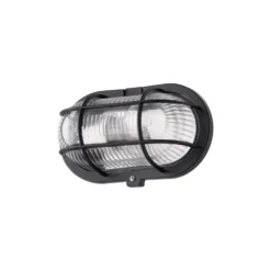 D'Lite Vägglampa Ecco Svart Oval | IP44 - Passande för 1x E27