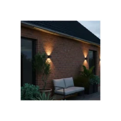 D'Lite Vägglampa Elingen Aluminium Svart Up & Down 2.9W 170lm - 830 Varm Vit | IP65 - Batteridriven - Ljussensor