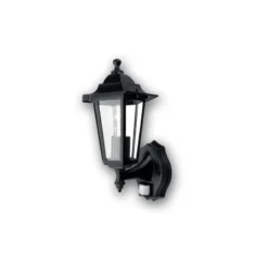 D'Lite Vägglampa Helora Svart | IP44 - Passande för 1x E27 - Rörelsesensor