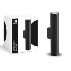 D'Lite Vägglampa Limor Aluminium Svart Up & Down| IP54 - Passande för 2x GU10
