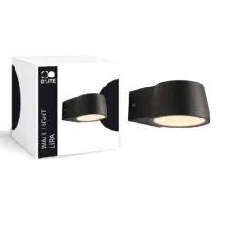 D'Lite Vägglampa Lira Svart 7W 600lm 830 Varm Vit | IP54