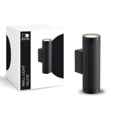 D'Lite Vägglampa Velor Svart Up & Down | IP54 - Passande för 2x GU10