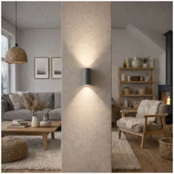 D'Lite Vägglampa Vossem Grå Up & Down | Passande för 2x GU10