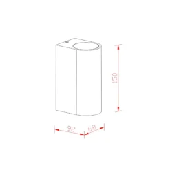 D'Lite Vägglampa Vossem Svart Up & Down| IP54 - Passande För 2x GU10