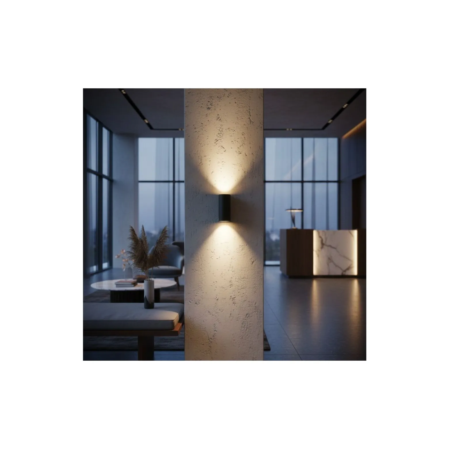 D'Lite Vägglampa Vossem Svart Up & Down| IP54 - Passande För 2x GU10