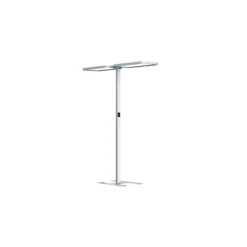 Dotlux LED Golvlampa Studio Butler Duo Dubbel Head Silver 160W 17600lm - 840 Kallvit | UGR <19 - 1-10V Dimbar - Rörelsesensor