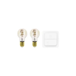 Dubbelpack Eglo LED E27 Päron Ambar Filament 7W 806lm - 822-865 Justerbar Vit | Ersättare 60W