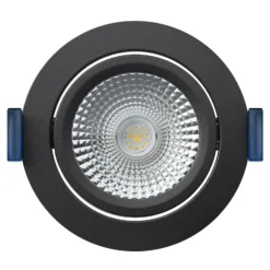 EcoDim Infälld Spot Svart 6W 450lm 60D 827- 860 Justerbar Vit | RGB - 85mm - Utskärning 75mm - IP54 - Zigbee Dimbar