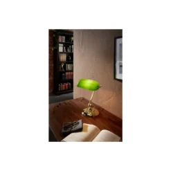 Eglo Bordslampa Banker Stål Guld Grön | IP20 - Passande för 1x E27