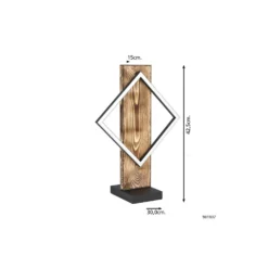 Eglo Bordslampa Boyal Trä Svart, Rostig 13W 1750lm - 830 Varm Vit