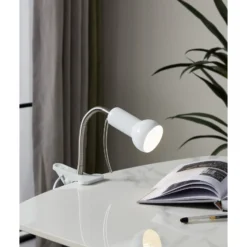 Eglo Bordslampa Fabio Stål Vit | Passande För 1x E14