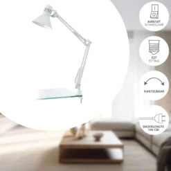 Eglo Bordslampa Firmo Stål Vit | Passande För 1x E27