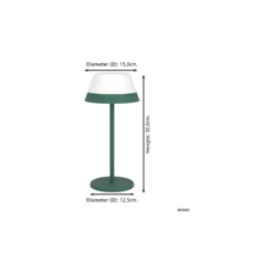 Eglo Bordslampa Meggiano Grön 1W 170lm - 830 Varm Vit | IP54 - Touch Dimbar