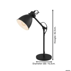 Eglo Bordslampa Priddy Stål Svart | Passande För 1x E27