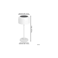 Eglo Bordslampa Roccanova Solar Stål Vit 2W 270lm - 830 Varm Vit | IP44 - Touchdimmerbar - USB-C