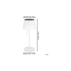 Eglo Bordslampa Scordiano Solar Stål Vit 2W 220lm - 830-840-865 CCT | IP44 - USB-C