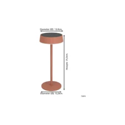 Eglo Bordslampa Simeri Solar Stål Apelsin 3W 250lm - 830-860 Justerbar Vit | IP44 - Touchdimmerbar - USB-C