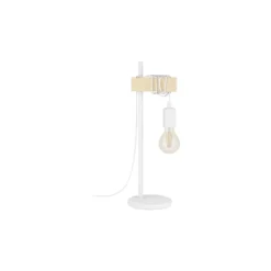 Eglo Bordslampa Townshend Stål Vit Trä | IP20 - Passande för 1x E27