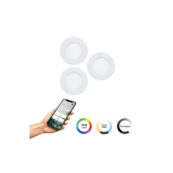 Eglo Connect.Z Smart Infälld Spot Badrumsbelysning Fueva 6-Z Plast Vit 8.4W 1020lm - 827-865 Justerbar Vit + RGB | Dimbar